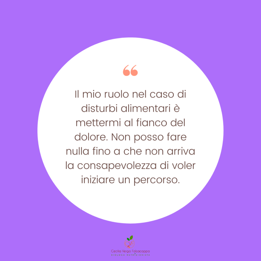 I disturbi del comportamento alimentare e il ruolo del nutrizionista.